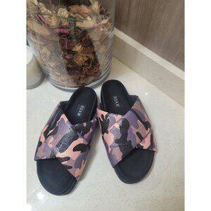 ROAM Puffy Quilt Slide Sandals in Purple and White Eu 37 US 7